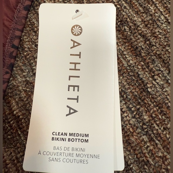 NWT Athleta Bikini Bottom In Camo Flora Decadent Chocolate Size Large - Picture 5 of 8